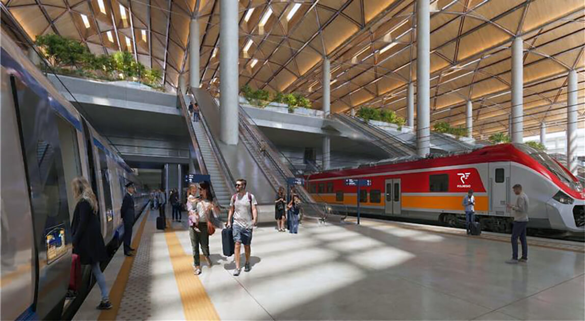 Linia Y Port Polska – pociąg POLREGIO – wizualizacja stacji