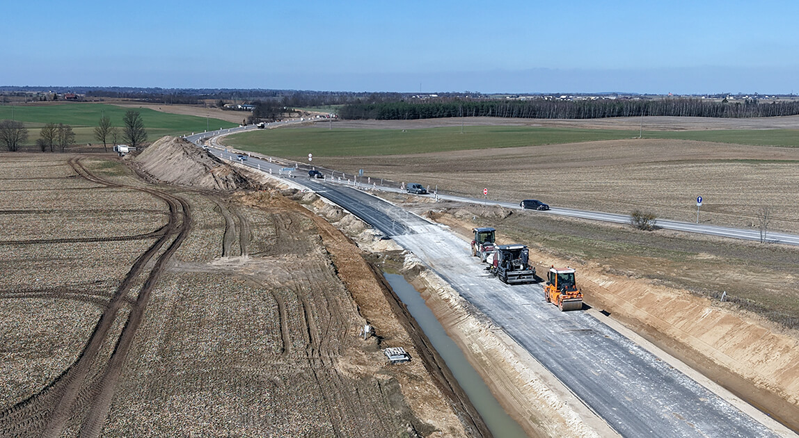 Rozbudowa DK25 Obodowo – Mąkowarsko – prace drogowe