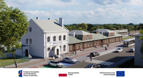 Przebudowa dworców kolejowych – wizualizacja dworca w Dęblinie