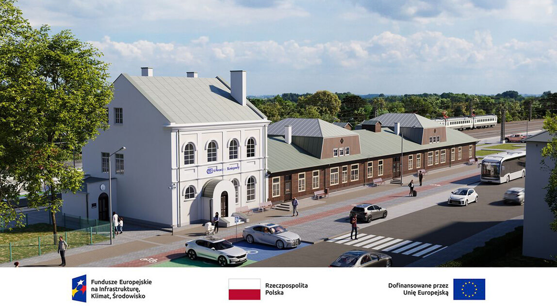 Przebudowa dworców kolejowych – wizualizacja dworca w Dęblinie
