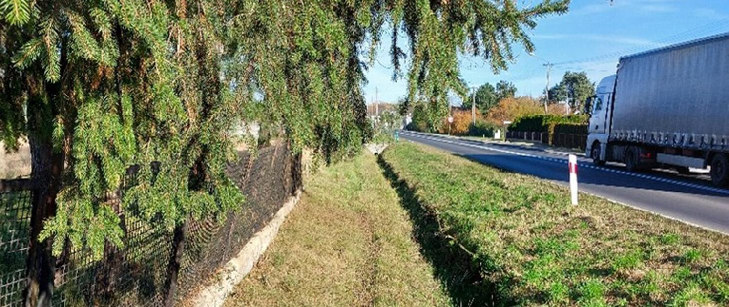 Budowa chodnika na DK12 w Szlichtyngowie - obecny stan DK12