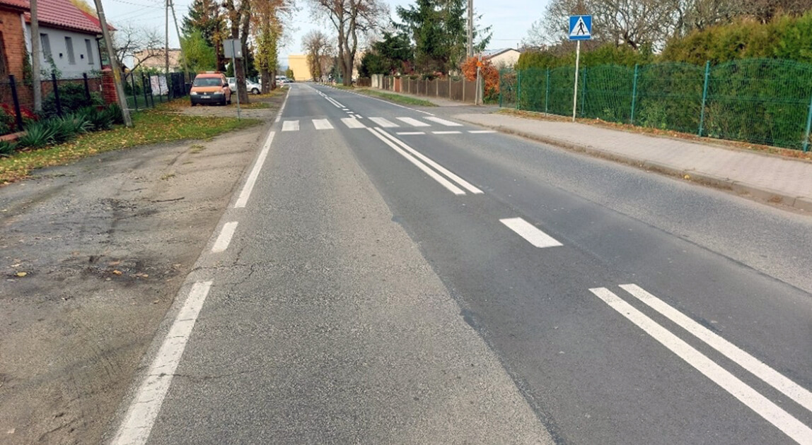 Budowa chodnika w Wińsku przy DK36 – obecny stan DK36w Wińsku