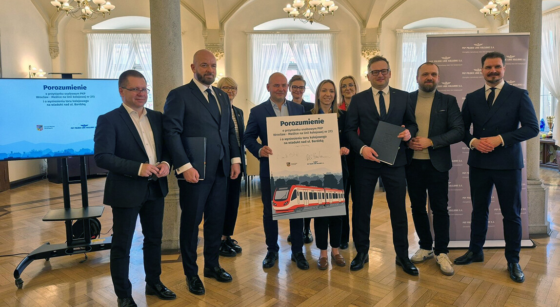 Wrocławski Węzeł Kolejowy – podpisanie porozumień inwestycyjnych PLK i Miasto Wrocław