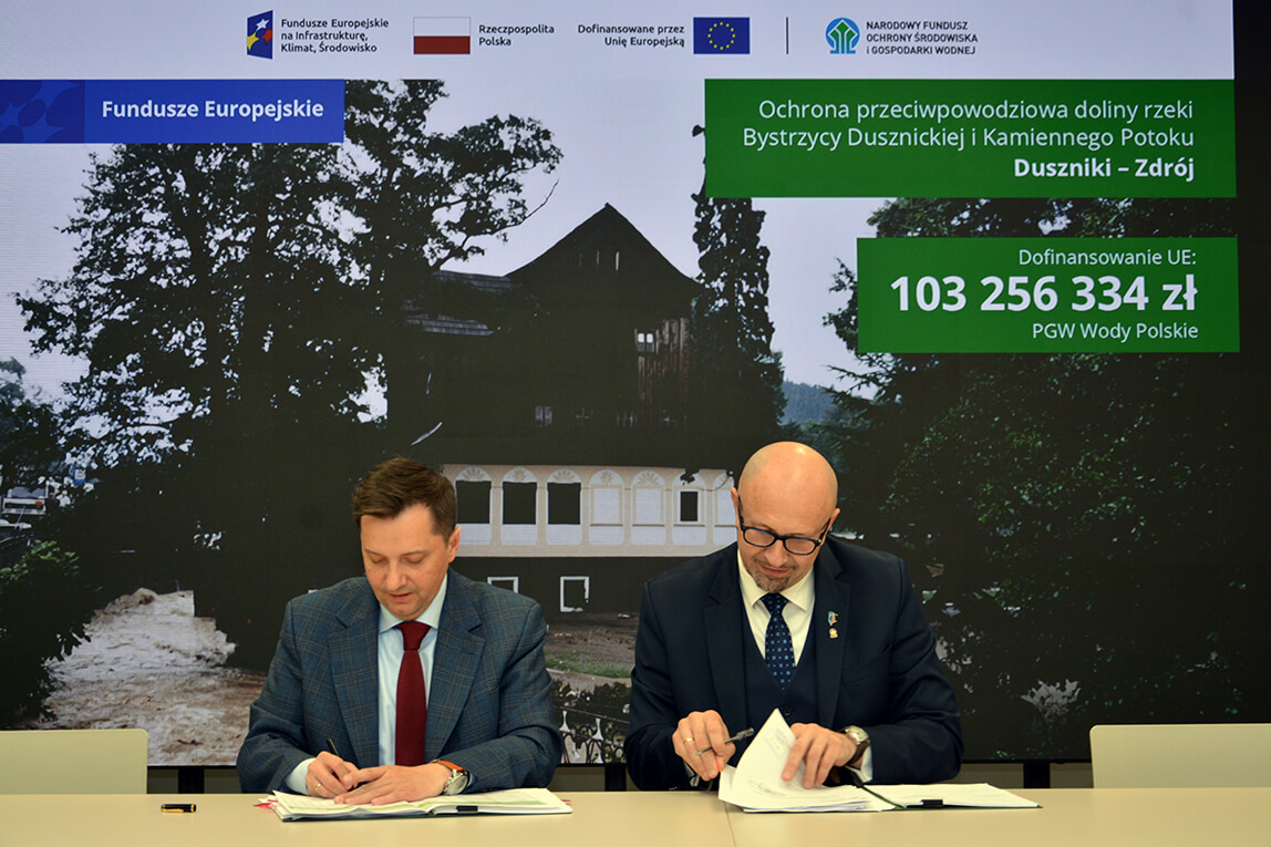 Ochrona przeciwpowodziowa Bystrzycy Dusznickiej, podpisanie umowy