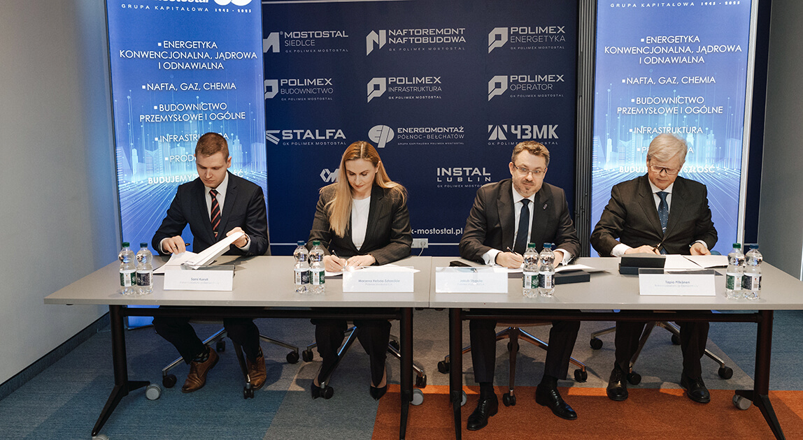 Podpisanie listów intencyjnych Polimex Mostostal z fińskimi partnerami w sprawie budownictwa schronowego i ochrony infrastruktury krytycznej
