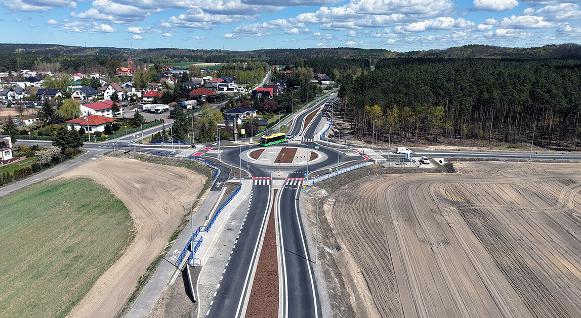 Nowe rondo na DK55 w miejscowości Mokre, oddanie ronda na DK55 w Mokrem