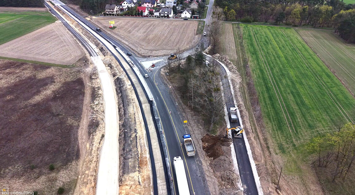 Rozbudowa DK45 między Zawadą a Jełową, prace drogowe