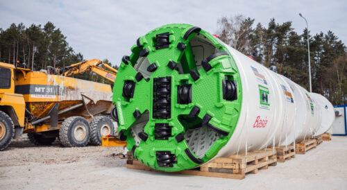 Maszyna TBM w Górkach Zachodnich przygotowana do drążenia tunelu dla gazociągu FSRU pod Zatoką Gdańską