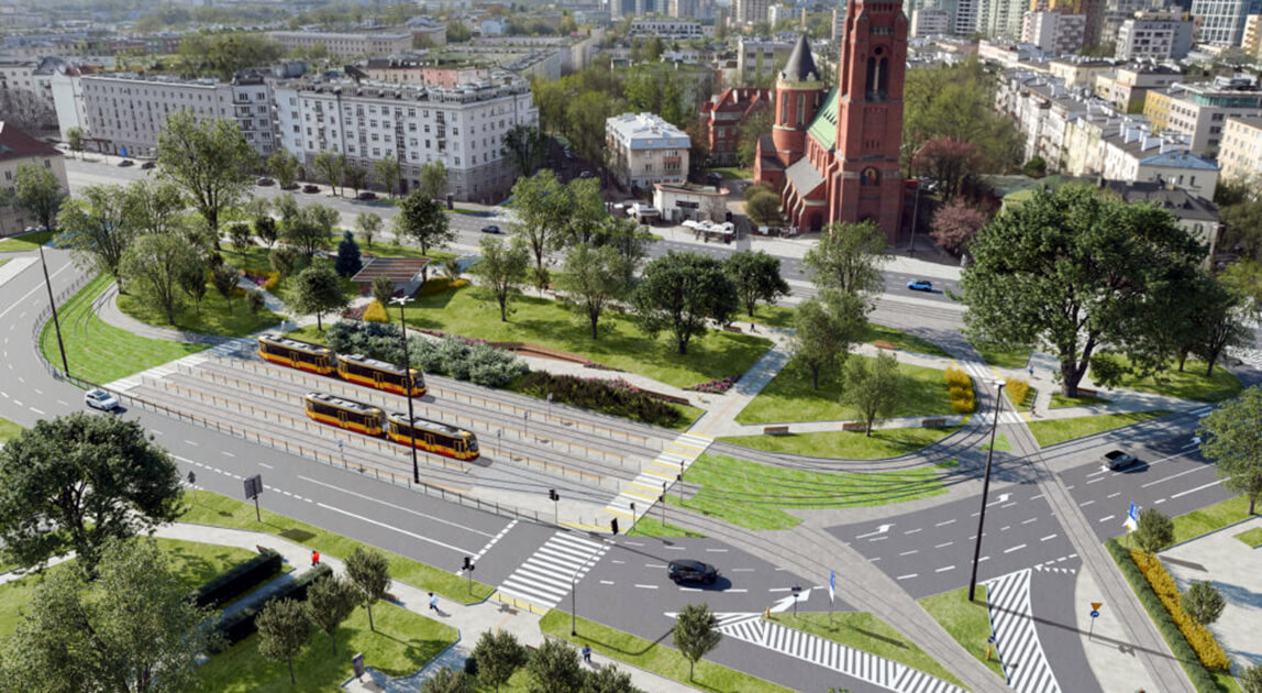 Plac Narutowicza w Warszawie po przebudowie, wizualizacja Placu Narutowicza