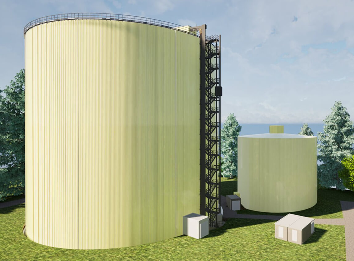 Wizualizacja silosu skrobiowego w Trzemesznie