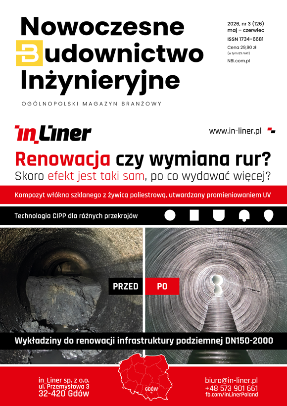 Okładka czasopisma Nowoczesne Budownictwo Inżynieryjne, wydanie maj - czerwiec 2026 prezentująca in_Liner