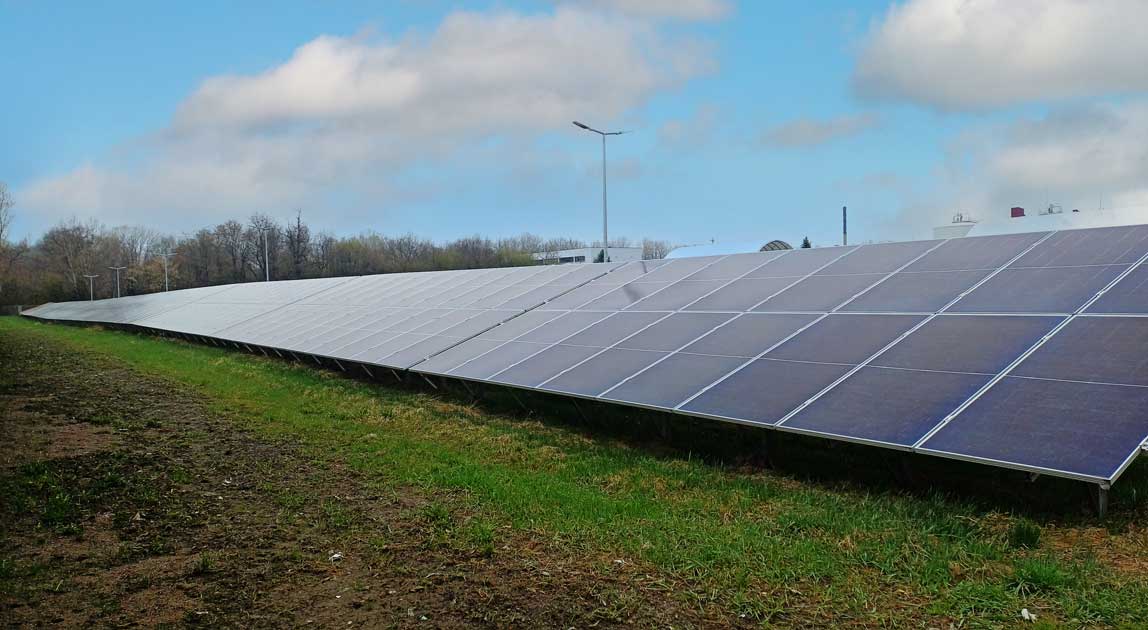 Elektrownia fotowoltaiczna o mocy ok. 500 kW w oczyszczalni Kujawy
