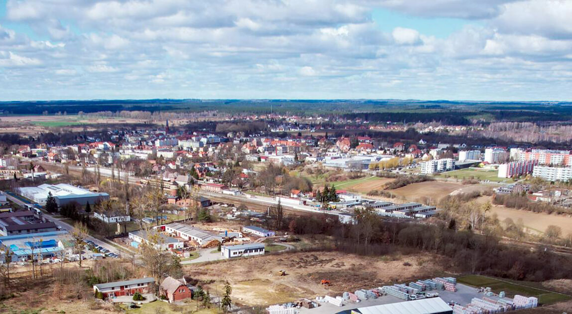 Obwodnica Złocieńca z wnioskiem o ZRID, widok Złocieńca