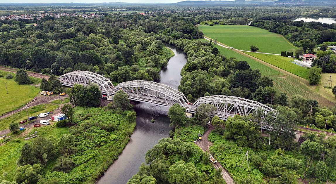 Remont mostu kolejowego nad Skawą na linii Kraków – Oświęcim