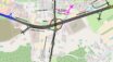 Mapa przedstawiająca wariant rozbudowy węzła Kowale na drodze ekspresowej S6.