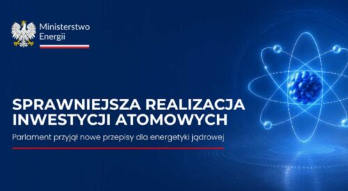 Grafika Ministerstwa Energii dotycząca ustawy usprawniającej inwestycje w energetyce jądrowej.