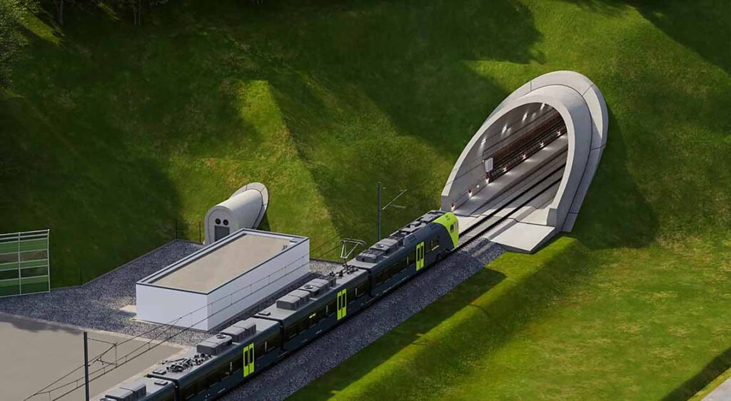 Wylot tunelu T8 KM 40 w miejscowosci Koszary na linii kolejowej nr 104 Chabowka