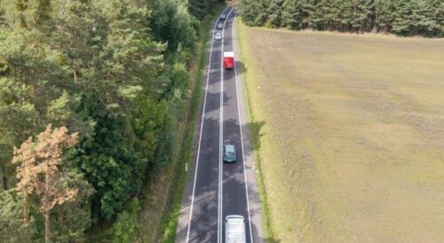 Zmodernizowany odcinek DW742 między Zbyłowicami a Bąkową Górą