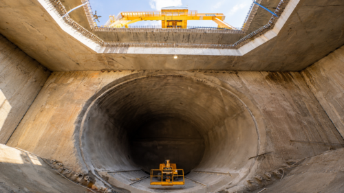 Tunel KDP w Łodzi – kołyska i otwór startowy dla maszyny TBM