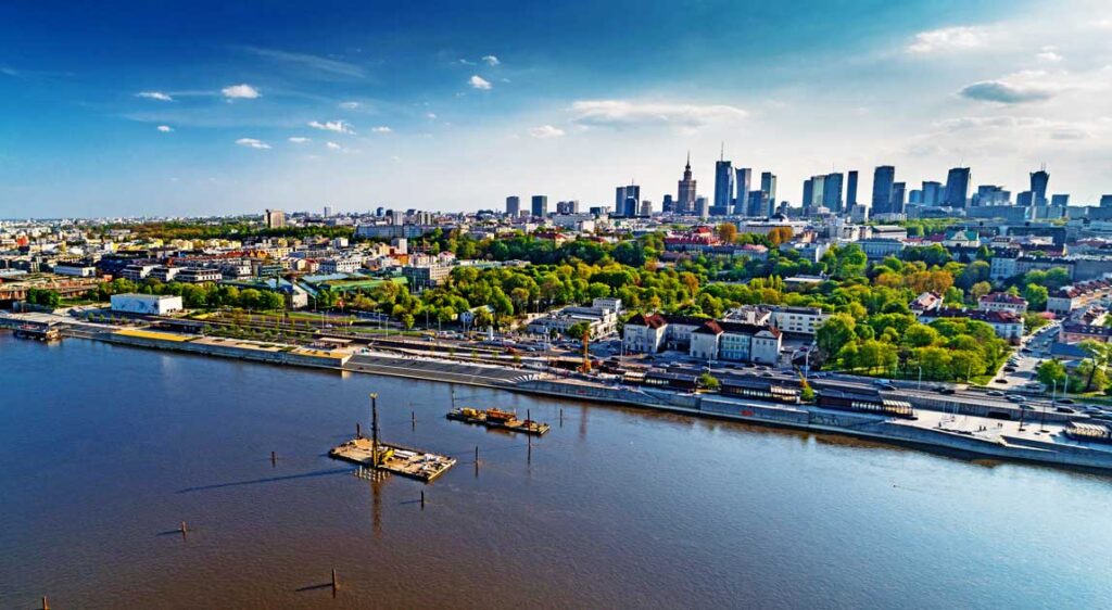 Budowa kładki nad Wisłą w Warszawie, 2022