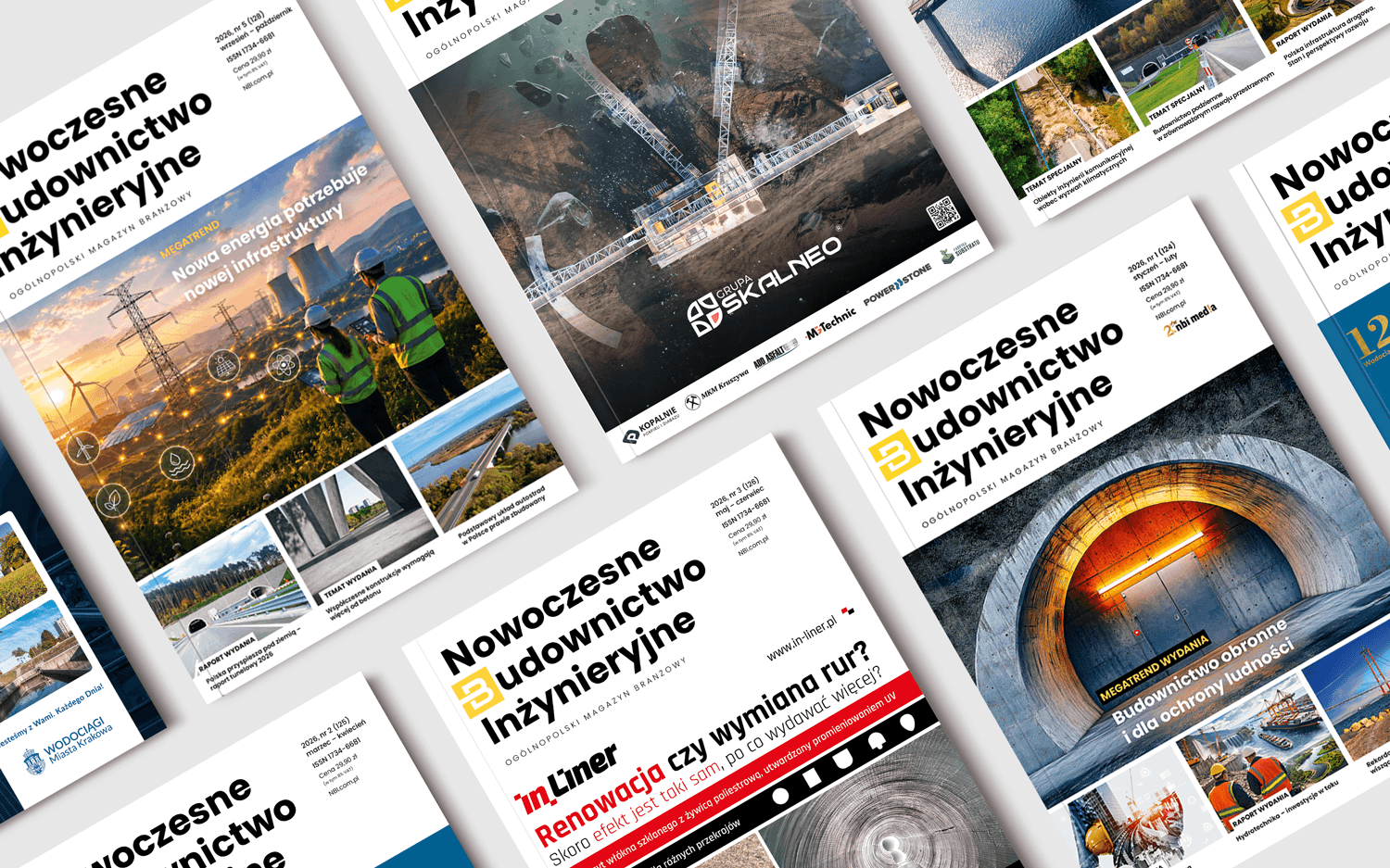 Okładki czasopisma NBI Nowoczesne Budownictwo Inżynieryjne