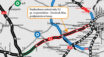 Mapa odcinka A2 od granicy województw łódzkiego i mazowieckiego do Grodziska Mazowieckiego objętego umową