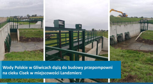 Obiekt hydrotechniczny ilustrujący planowaną budowę przepompowni na cieku Cisek