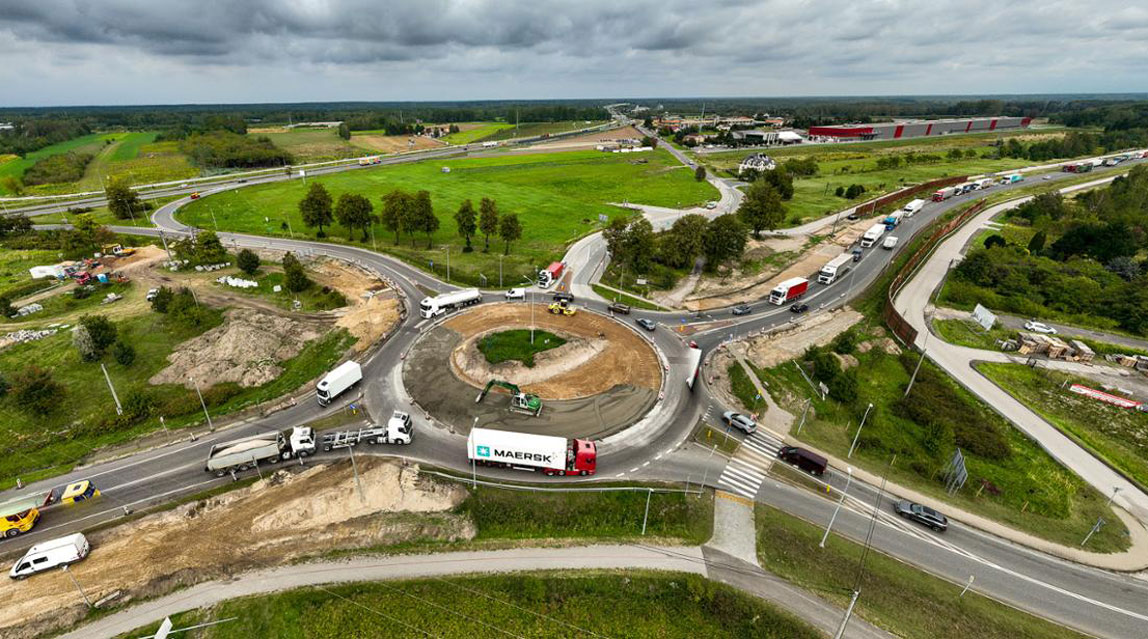 Przebudowa ronda na węźle Mszczonów Północ przed rozbudową autostrady A2
