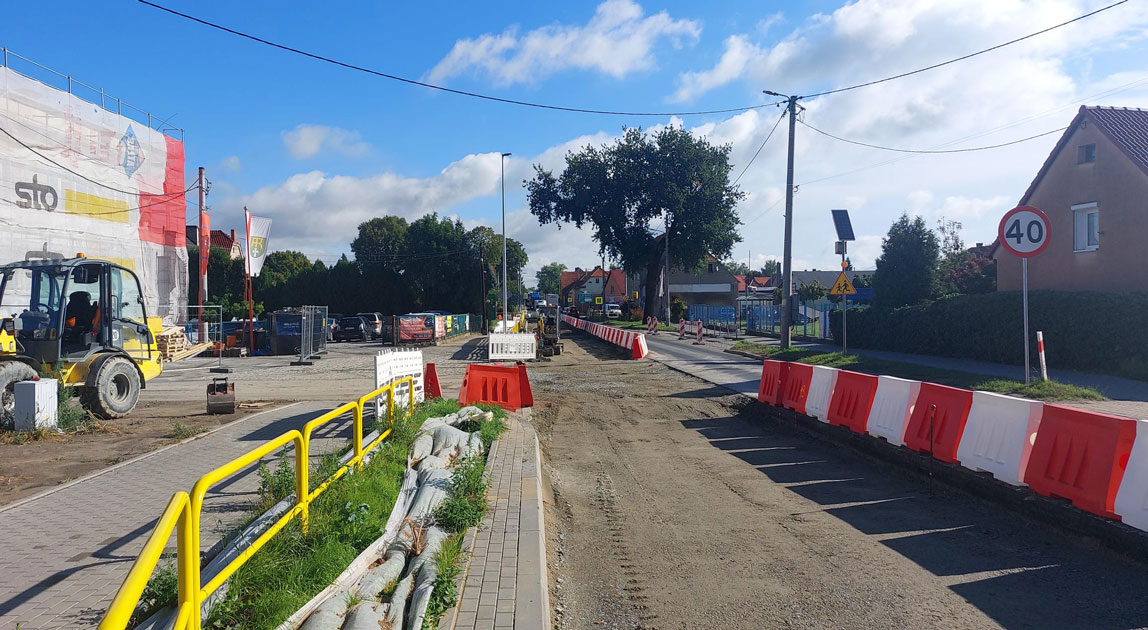 Prace remontowe na drodze krajowej nr 35 w Marcinowicach