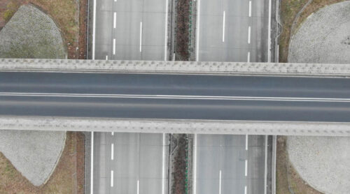 Węzeł Budziszów na autostradzie A4 przed remontem łącznic