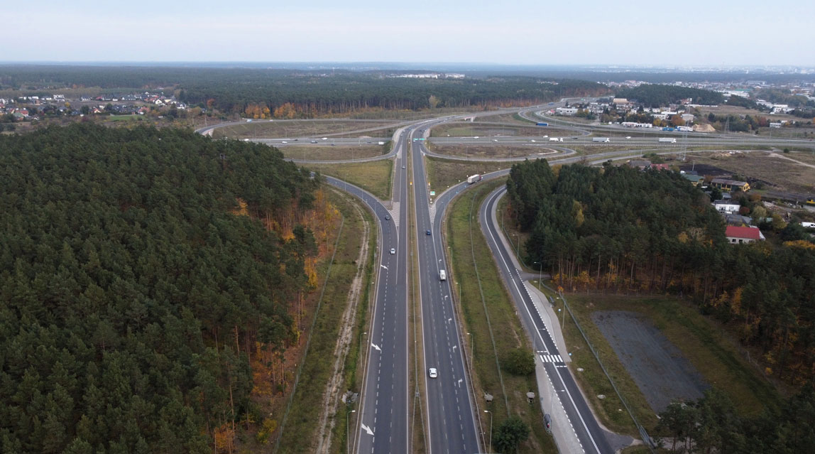 Mapa odcinków S10 z Wyrzyska przez Nakło nad Notecią do Bydgoszczy