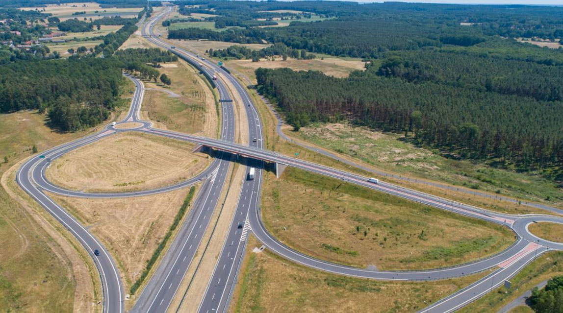 Węzeł na drodze ekspresowej S3 w województwie lubuskim
