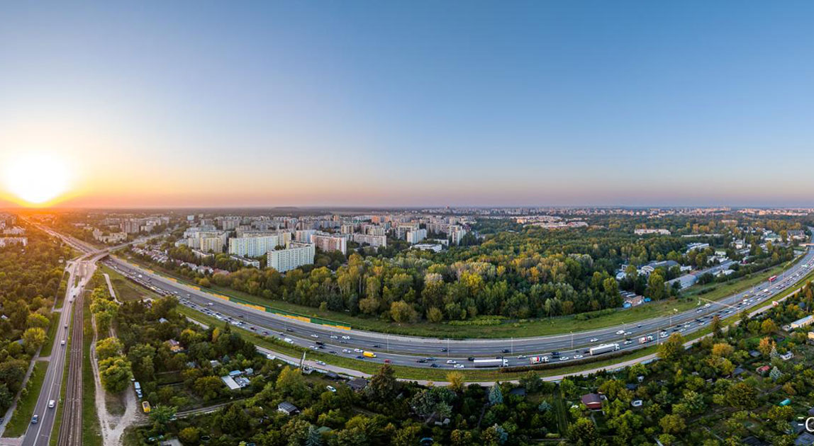 Trasa S8 w Warszawie w rejonie przyszłego węzła Warszawa Północ z drogą ekspresową S7