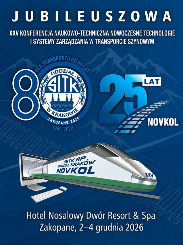 Grafika jubileuszowej XXV Konferencji Naukowo-Technicznej NOVKOL 2026, organizowanej z okazji 80-lecia Oddziału SITK RP w Krakowie, 2–4 grudnia 2026 r. w hotelu Nosalowy Dwór Resort & Spa w Zakopanem