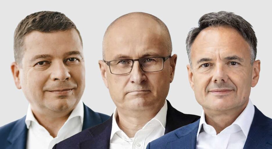Wojciech Trojanowski, Piotr Laska i Dariusz Kolasa z zarządu STRABAG