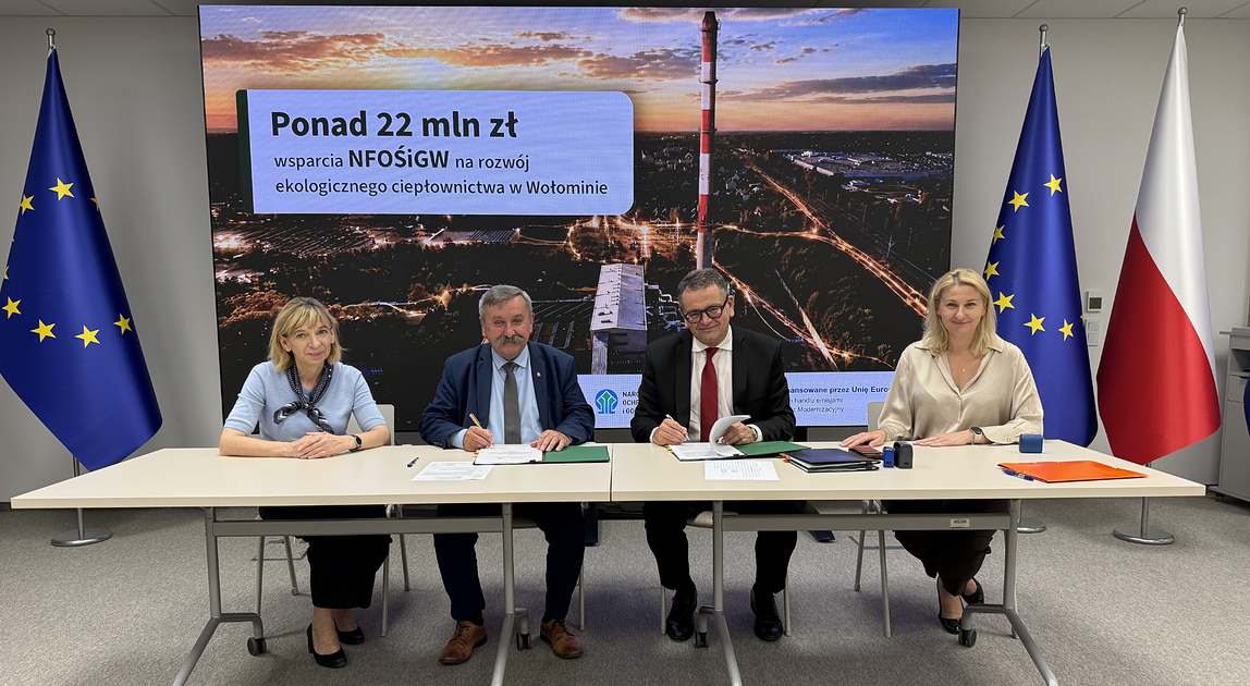 Podpisanie umowy na dofinansowanie pomp ciepła w ZEC Wołomin