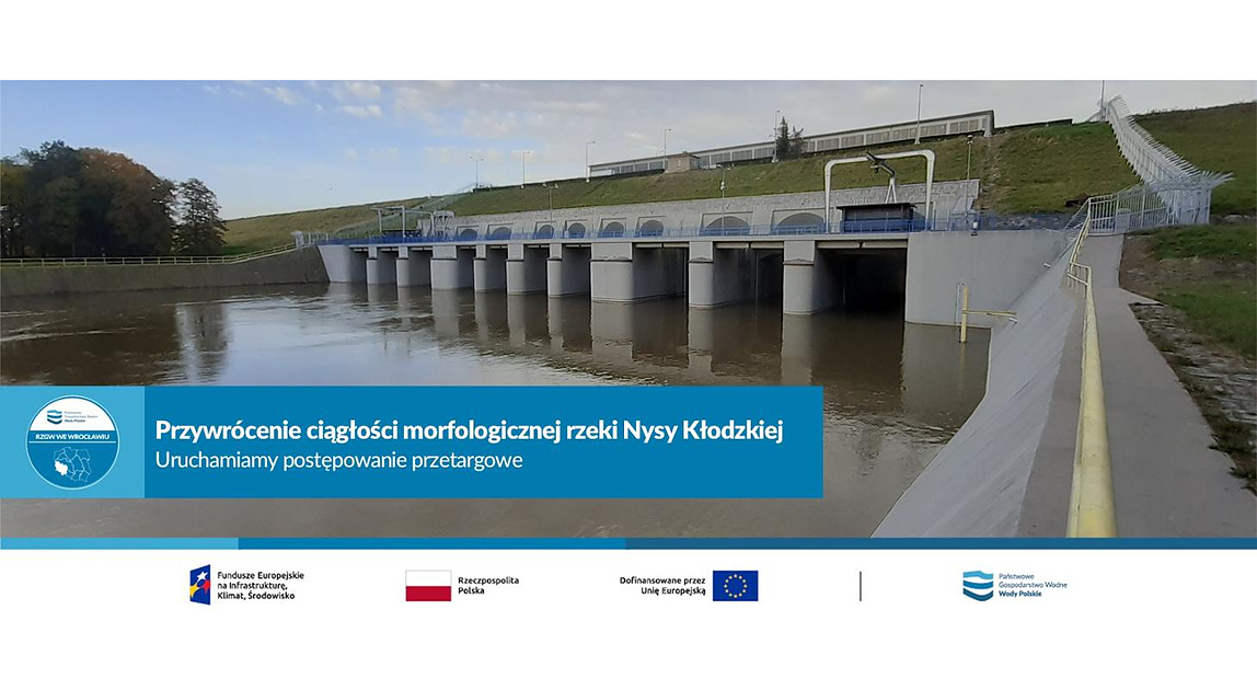 Budowla hydrotechniczna na Nysie Kłodzkiej objętej projektem budowy przepławek