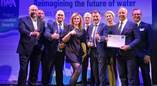 MPWiK Wrocław – zespół spółki podczas wręczenia IWA Project Innovation Award w Glasgow