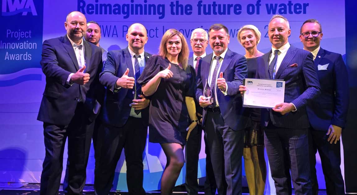 MPWiK Wrocław – zespół spółki podczas wręczenia IWA Project Innovation Award w Glasgow