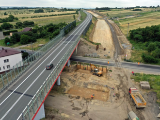 Prace przy budowie bliźniaczego wiaduktu, fot. GDDKiA O/Katowice