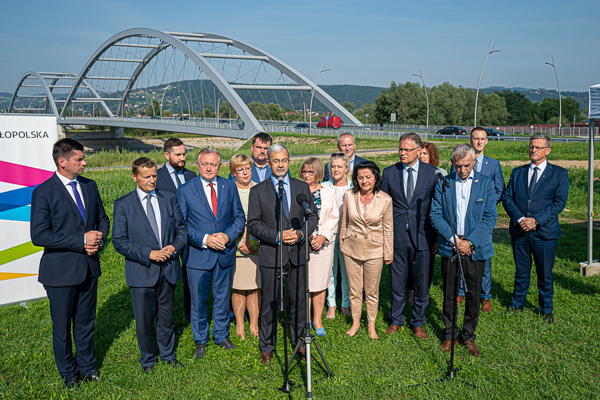 Konferencja prasowa MIiR ws. budowy nowego mostu na Dunajcu w Nowym Sączu, fot. Biuro Prasowe UMWM