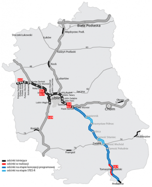 Droga ekspresowa S17, mapa: GDDKiA O/Lublin